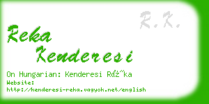 reka kenderesi business card